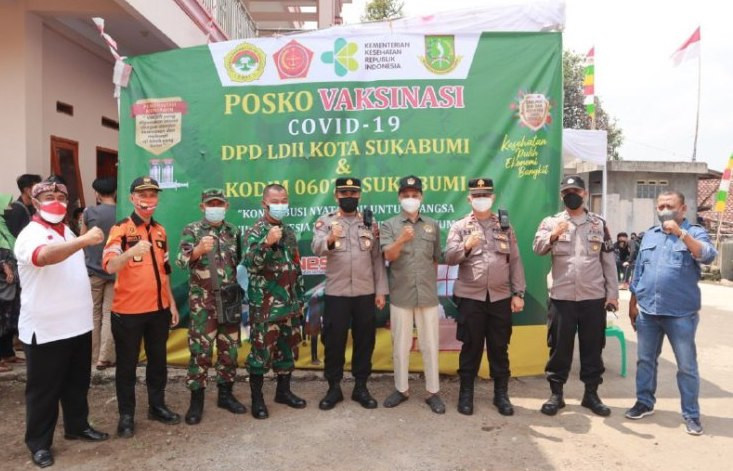 Gelar Vaksinasi, LDII Bekerja Sama dengan Kodim 0607/Sukabumi