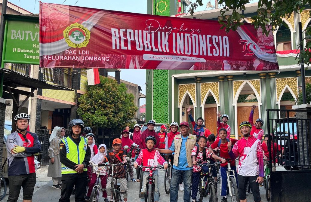 Meriahkan HUT ke-79 RI, PC LDII Ciputat Helat Gowes Merdeka