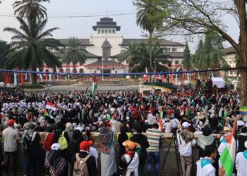 LDII Kota Bandung Ikuti Aksi Umat Islam Bersatu Bela Palestina