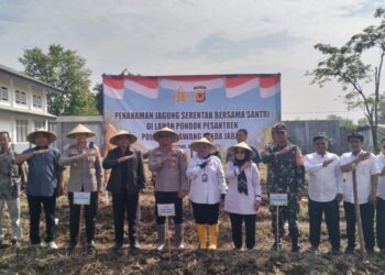 Polres Karawang dan LDII Gelar Penanaman Jagung Serentak Bersama Santri