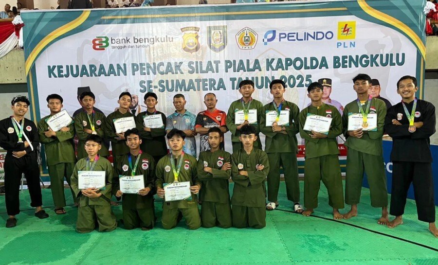 Persinas ASAD Bengkulu Raih 10 Medali Kejuaraan Pencak Silat Kapolda Bengkulu 2025