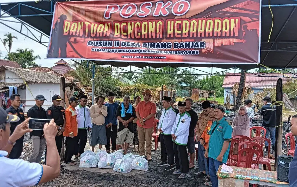 LDII Musi Banyuasin Salurkan Bantuan untuk Korban Kebakaran di Pinang Banjar
