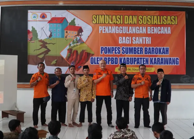 BPBD Karawang Sosialisasikan Mitigasi Bencana kepada Santri Ponpes Sumber Barokah