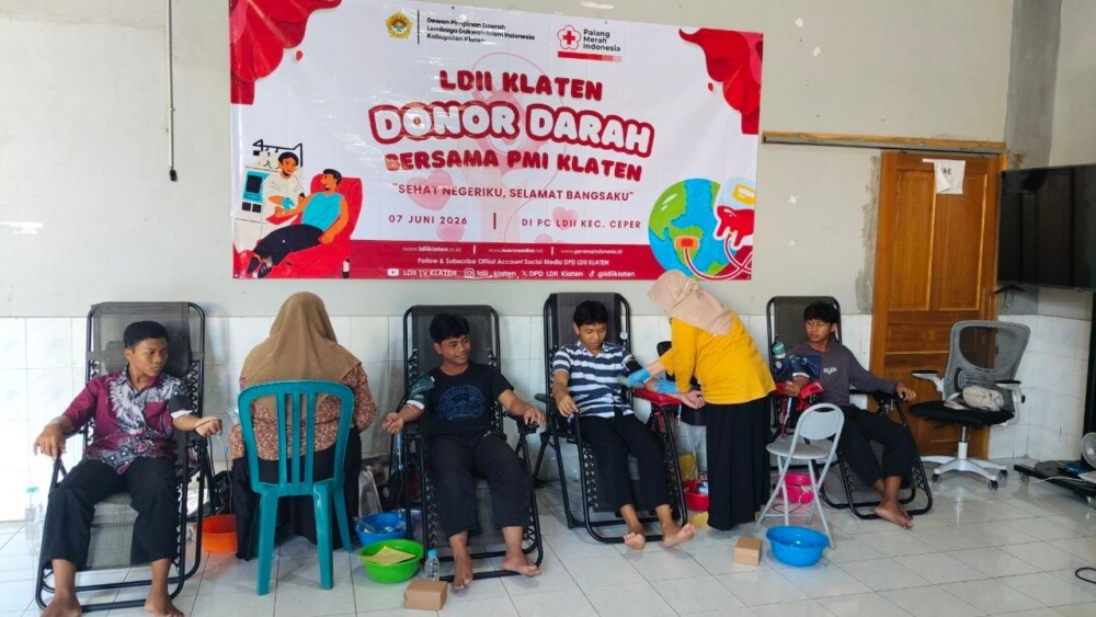 PC LDII Ceper Klaten Gelar Donor Darah Massal Bersama PMI