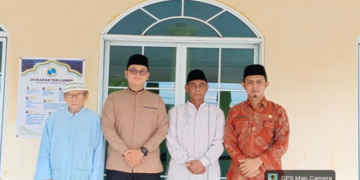 LDII Gandeng KUA Karimun Verifikasi Arah Kiblat Masjid Mamba’ul Huda