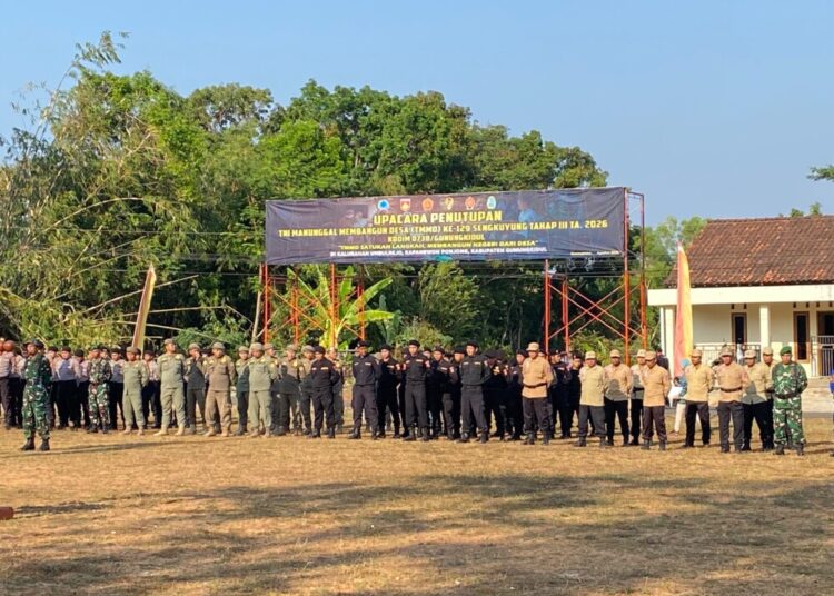 Senkom Gunungkidul Hadiri Upacara Penutupan TMMD Sengkuyung di Umbulrejo